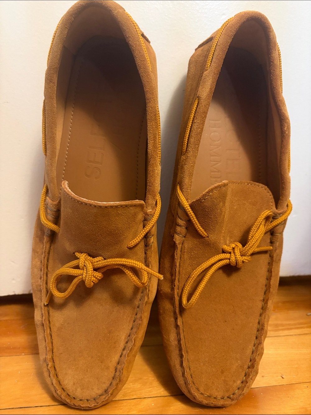 Selected Homme men’s caramel suede leather driving shoes size 11